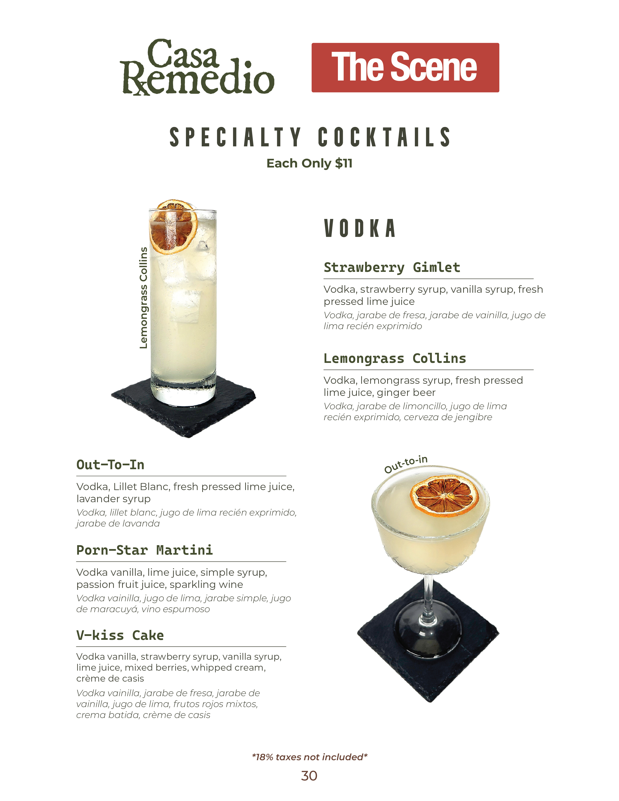 Scena Menu The Scene | Cap Cana Dining